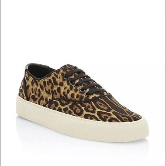 Saint Laurent Women’s Venice Leopard Cheetah Print Sneakers - Picture 1 of 4